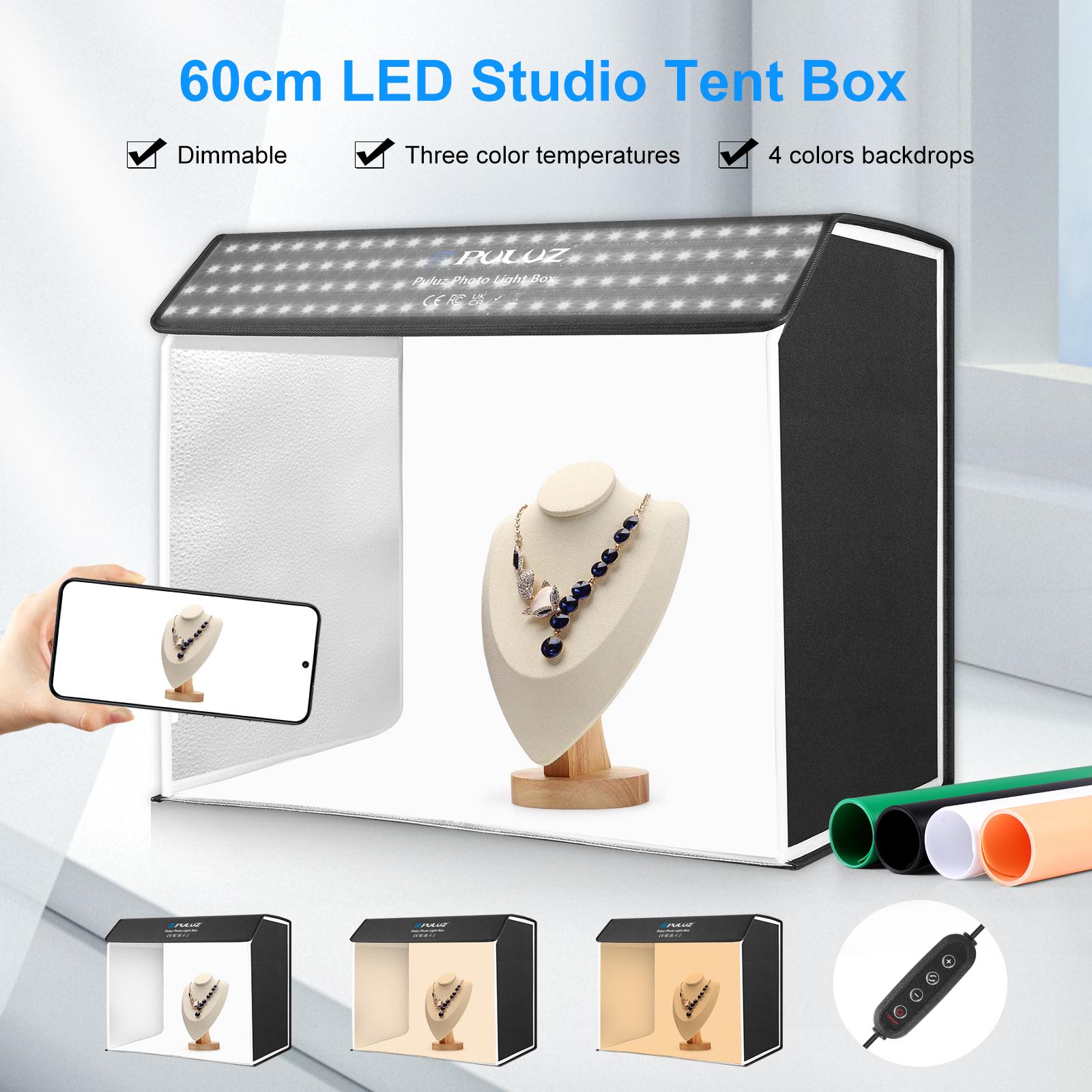 Photography Lighting Kit With Backdrop - Puluz 60x40cm caixa de luz de