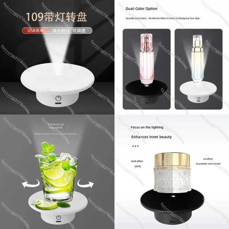 Photography Lighting For Jewelry - Base Giratória Elétrica de 10,9cm com