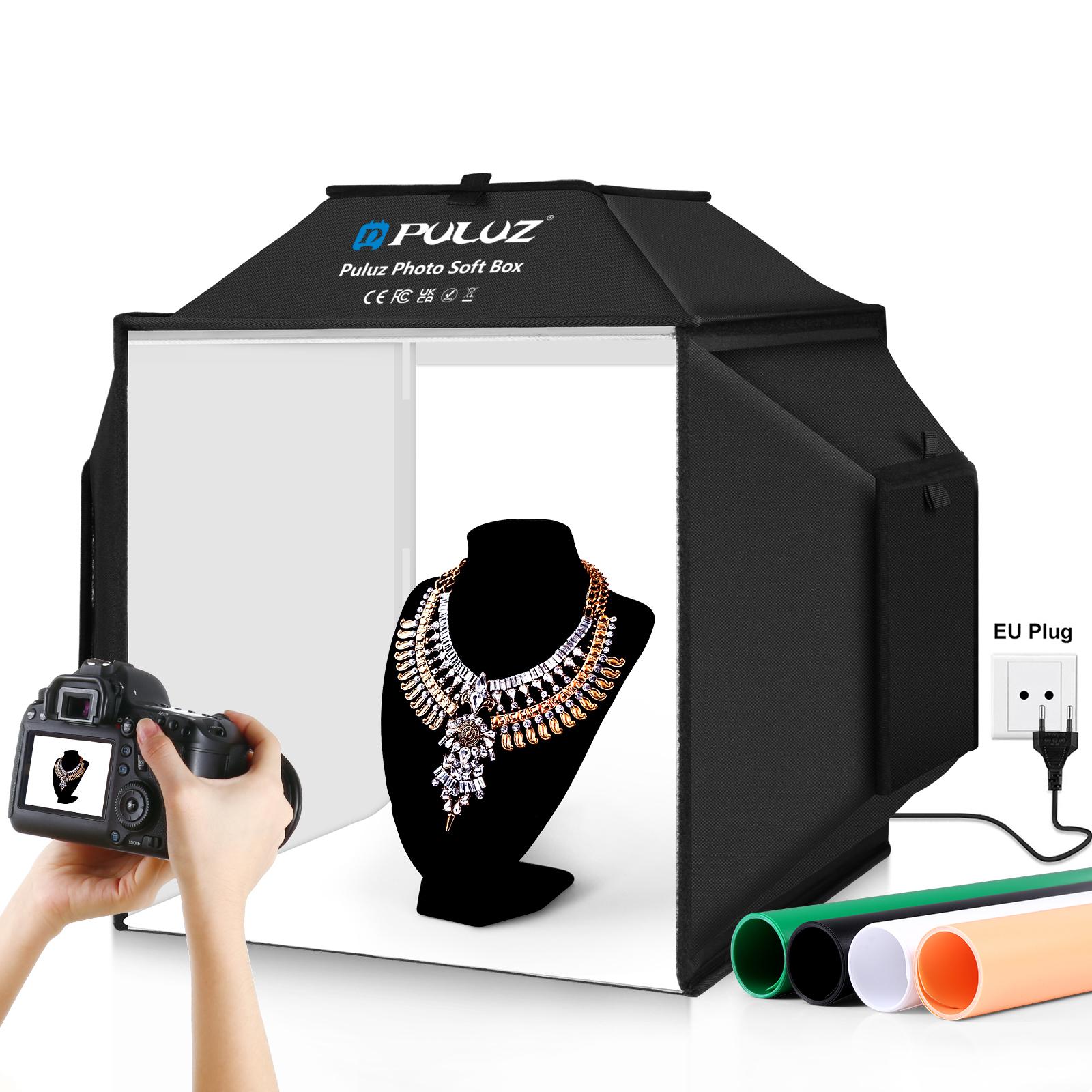Photography Lighting Kit With Backdrop - Puluz 40cm dobrável 72w 5500k estúdio