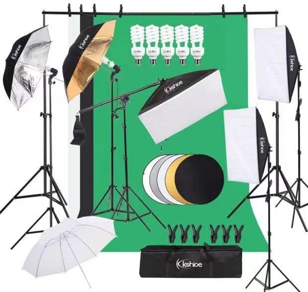 Photography Lighting Kit With Backdrop - Kit de iluminação fotográfica, caixa de