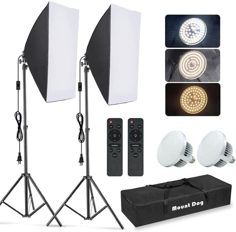 Photography Lighting Setup - Kit de Iluminação Softbox para Fotografia,