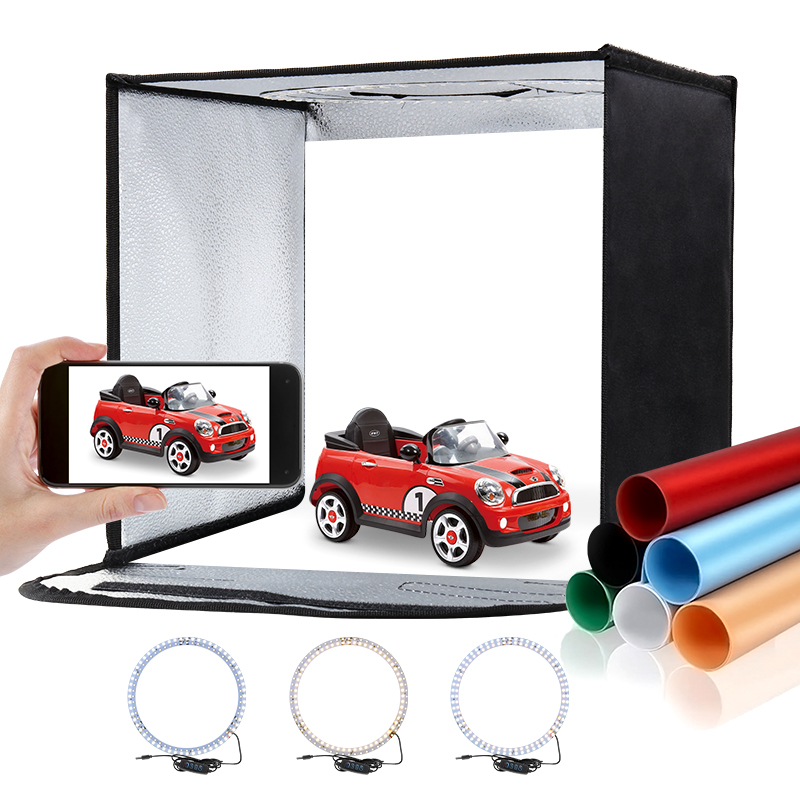 Photography Lighting Kit With Backdrop - Caixa de luz dobrável para estúdio