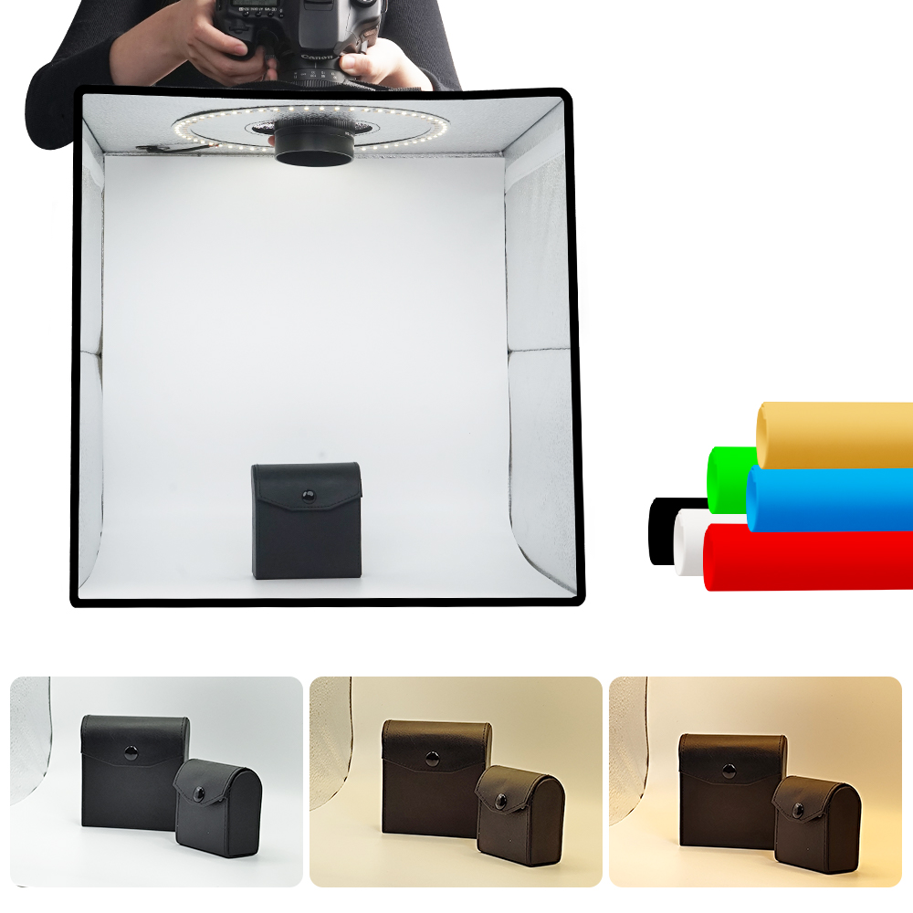 Photography Lighting Kit With Backdrop - Lightdow regulável caixa de fotos led