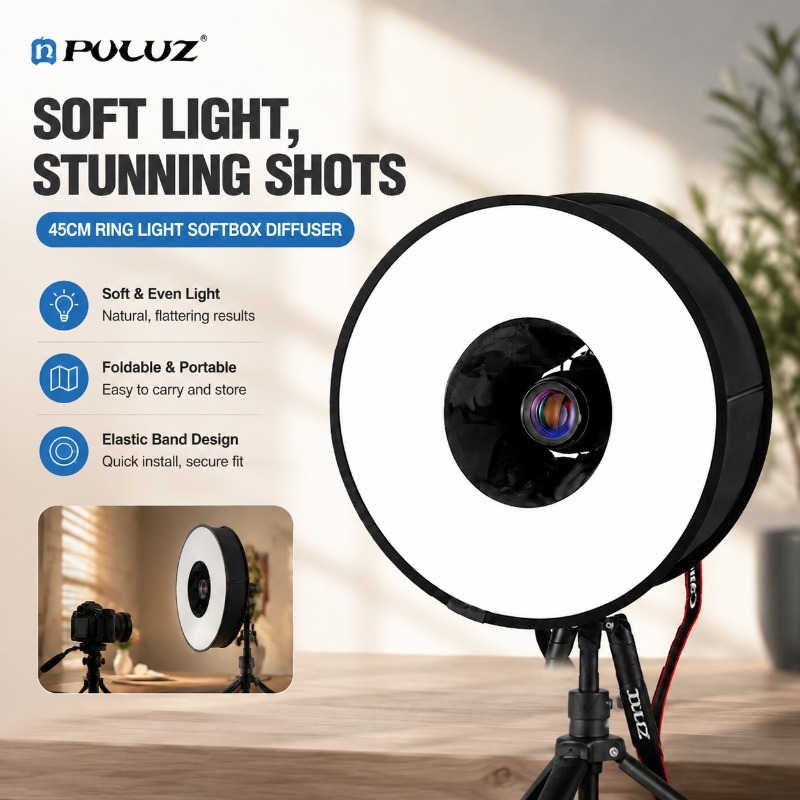 Photography Lighting Type - Softbox dobrável de 45cm com flash