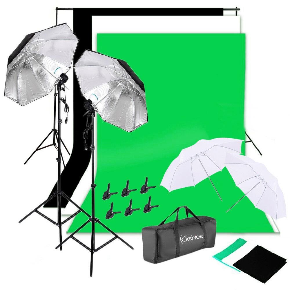 Photography Lighting Kit With Backdrop - Kit de Iluminação para Estúdio Fotográfico