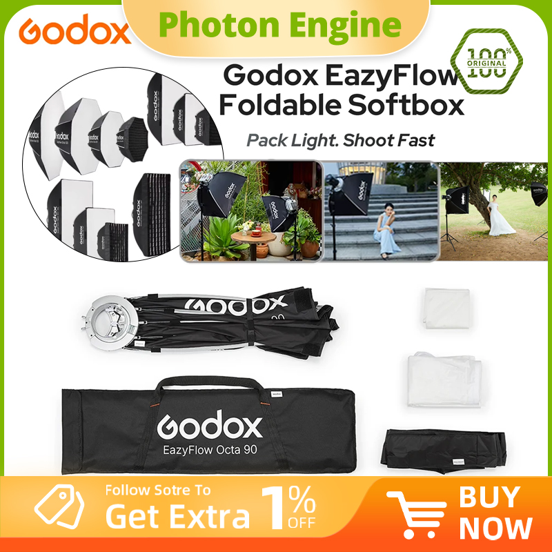 Photography Lighting Diffuser - Softbox dobrável Godox EazyFlow com montagem