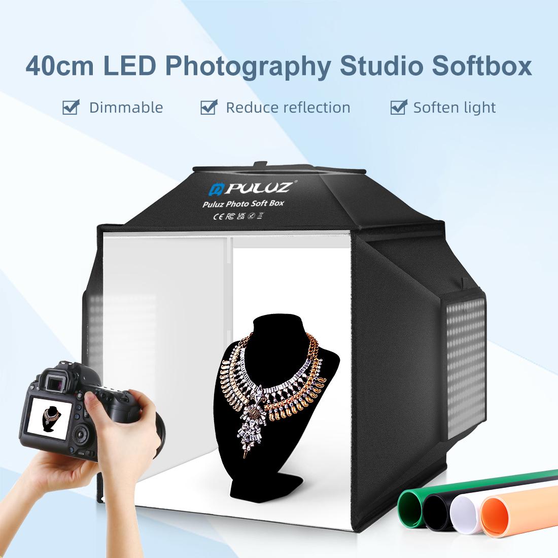 Puluz 40cm dobrável 72w 5500k  - Photography Lighting Kit With Backdrop avaliação e preço