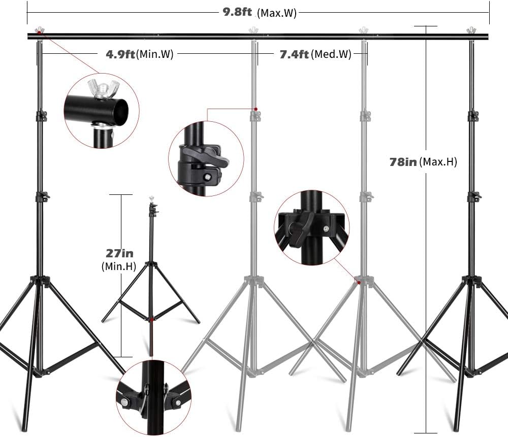 Kit de iluminação fotográfica, - Photography Lighting Kit With Backdrop avaliação e preço