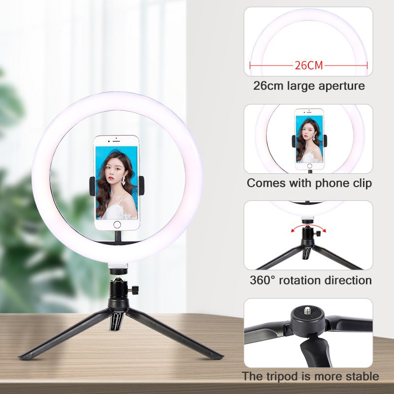 26cm 10 polegada led anel self - Photography Lighting Patterns avaliação e preço