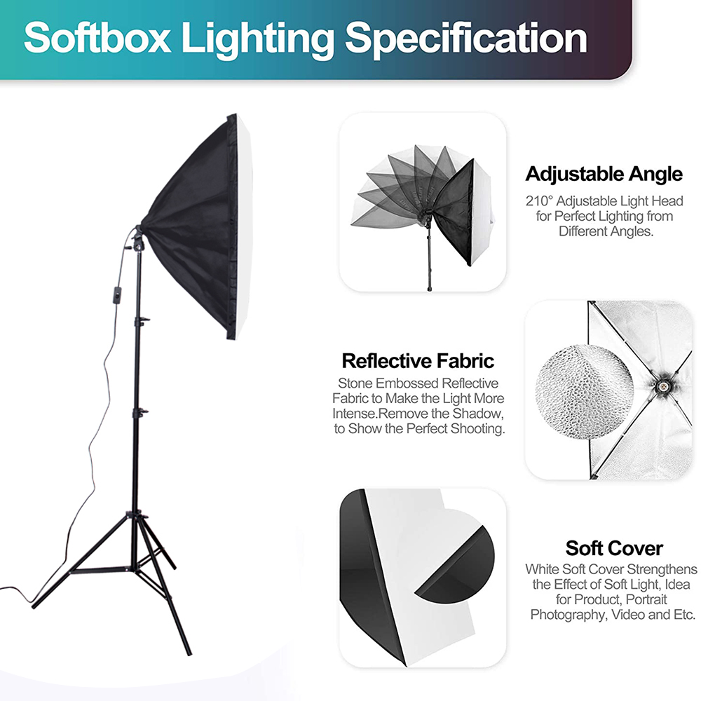 Conjunto econômico de equipame - Photography Lighting Kit With Backdrop avaliação e preço