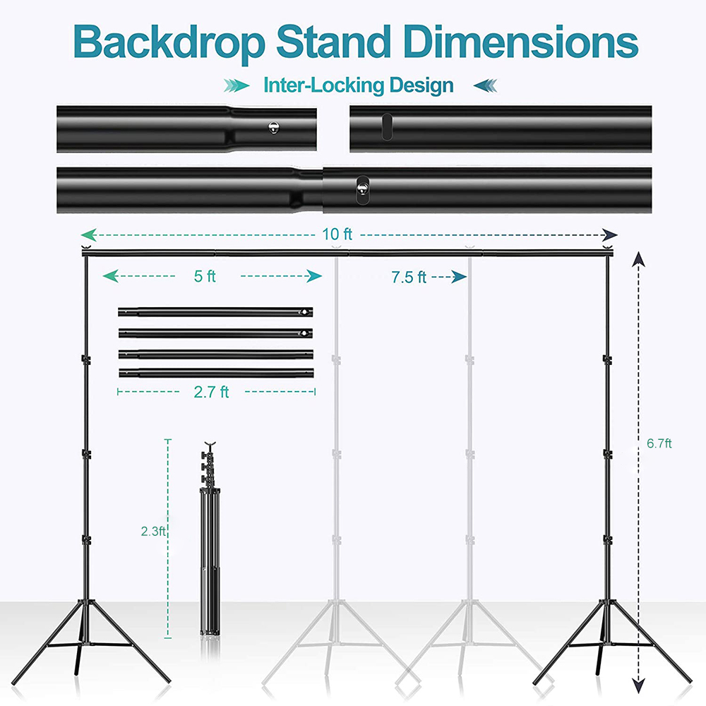 Conjunto econômico de equipame - Photography Lighting Kit With Backdrop avaliação e preço