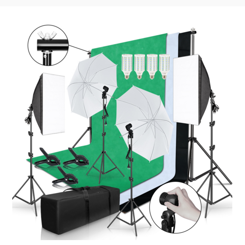 Kit Completo de Fotografia Gol - Photography Lighting Kit With Backdrop avaliação e preço