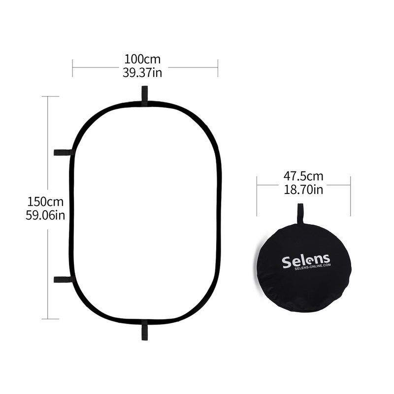 Refletor oval dobrável 100x150 - Photography Lighting Diffuser avaliação e preço